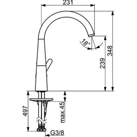 Hansa Designo robinet de cuisine chrome SW204368