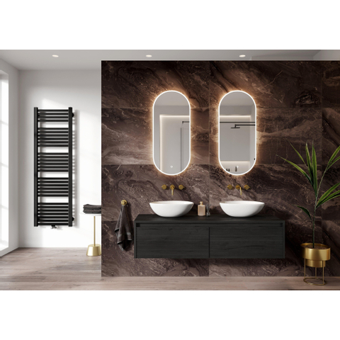HR Badmeubelen Oval Spiegel compact 40x90cm traploos dimbaar dotless LED incl verw OUTLETSTORE STORE38171