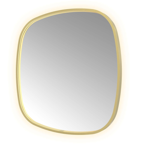 Hotbath &MORE Miroir dans cadre en aluminium / contour incl LED direct & indirect. chauffage de miroir. changement de couleur. dimmable. sans points lumineux. avec télécommande BBP Laiton brossé PVD SW1246860
