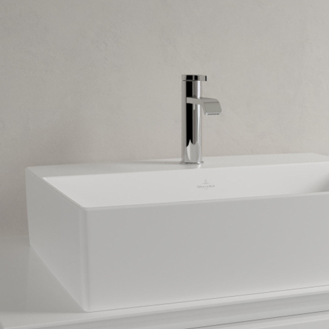 Villeroy & Boch memento 2.0 opzetwastafel - 60x42cm - met 1 kraangat - zonder overloop CeramicPlus - Stone White (mat wit) SW209588