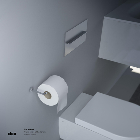 Clou Slim toiletrolhouder 14.6x2.5cm zonder klep rvs geborsteld SW9727