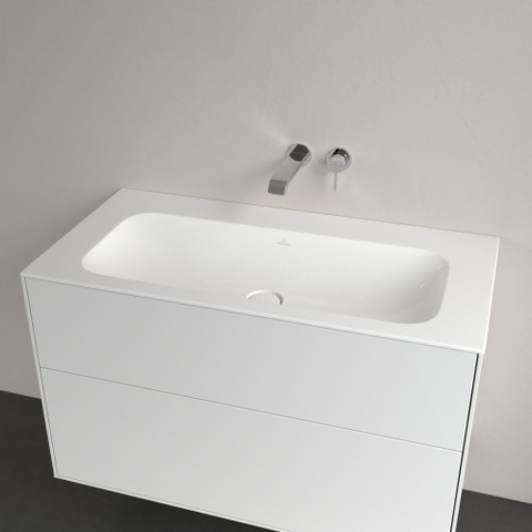 Villeroy & Boch finion meubelwastafel - 100x50cm - zonder kraangat - zonder overloop CeramicPlus - White Alpine (glans wit) SW209390