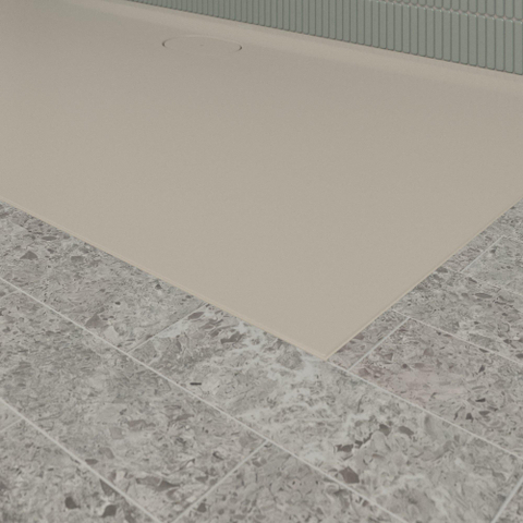 Villeroy & Boch Ecora douchebak - 170x90x3.5cm - afvoer lange zijde - almond (beige) SW1558896