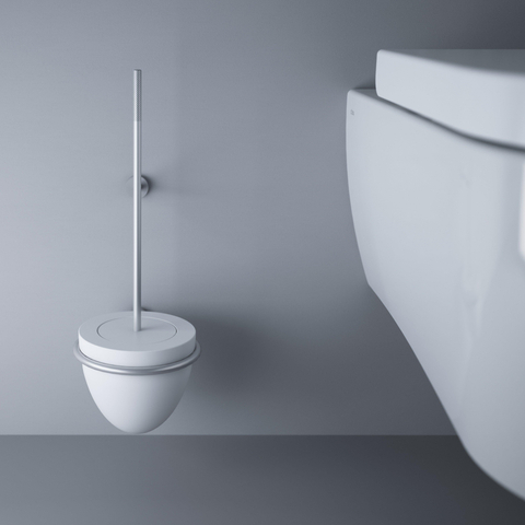 Clou Slim ensemble porte-balai de WC 13,2x37cm inox brossé SW9732