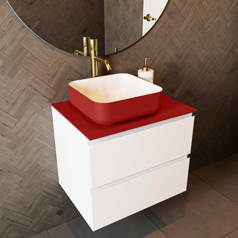 Mondiaz TOP 46 Topblad - 50x46x0.9cm - geschikt voor afdekplaat - Solid surface - Fire SW1020293