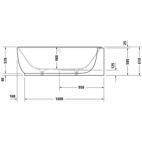 Duravit Luv Bad ovaal - 185x95cm hoek rechts - met paneel - mat wit SW228002