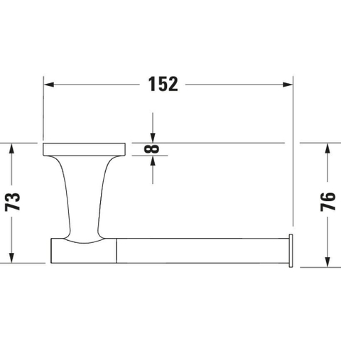 Duravit Starck T Toiletrolhouder - zonder klep - hoogglans chroom SW297070