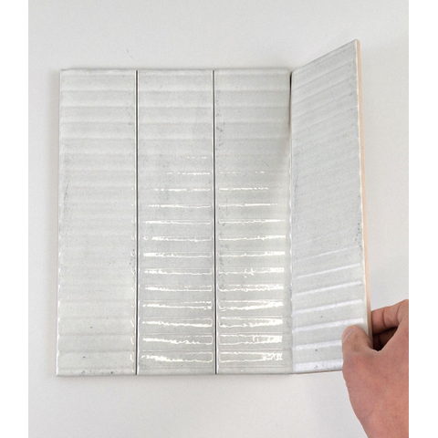 ÉCHANTILLON Terravito Sileno Carrelage murale - 30x7.5cm - 8mm - rainure - Blanc SW1221381