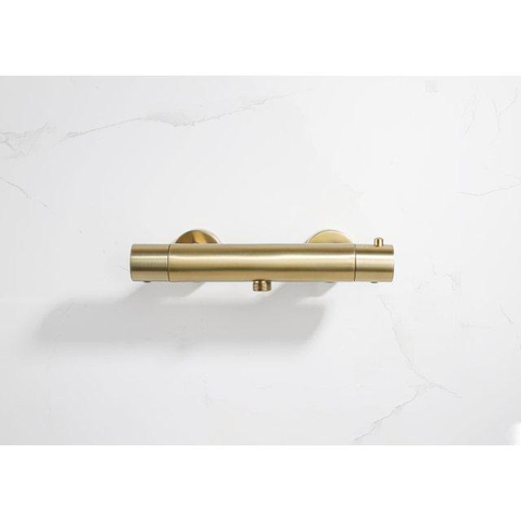 Fortifura Calvi douchekraan - met glijstangset - met staafhanddouche - metalen doucheslang - PVD - geborsteld messing (goud) SW811926