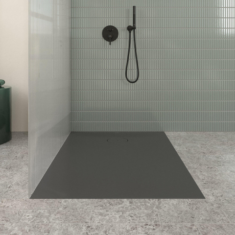 Villeroy & Boch Ecora douchebak - 120x90x3.5cm - afvoer korte zijde - anthracite (antraciet) SW1558889
