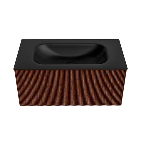 Mondiaz KURVE Badkamermeubelset - 90x46x40cm - 1 lade - wastafel solid surface - midden - 1 kraangat - Ruby SW1415434