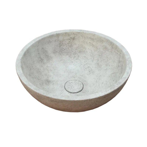 Ideavit Beton waskom - 36x36x14.5cm - rond - met klikwaste - beton TWEEDEKANS OUT14148