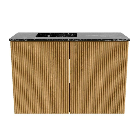 Mondiaz JOYA-DLUX Meuble de toilette 60cm - couleur Chêne - Vasque FAYE position Gauche 1 trou de robinet couleur Lava SW1422051