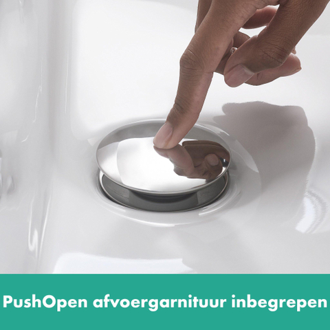 Hansgrohe Logis 1 greeps wastafelkraan - 100 met afvoerplug - hoogglans chroom 0605652