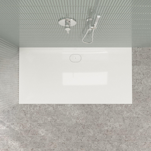 Villeroy & Boch Ecora douchebak - 180x90x3.5cm - afvoer lange zijde - white alpine (wit) SW1559003