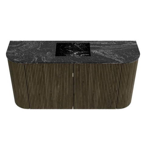 Mondiaz JOYA-DLUX 83.2cm toiletmeubel - ronding links en rechts kleur Shadow - Wastafel FAYE positie Midden 1 kraangat kleur Lava. SW1422886
