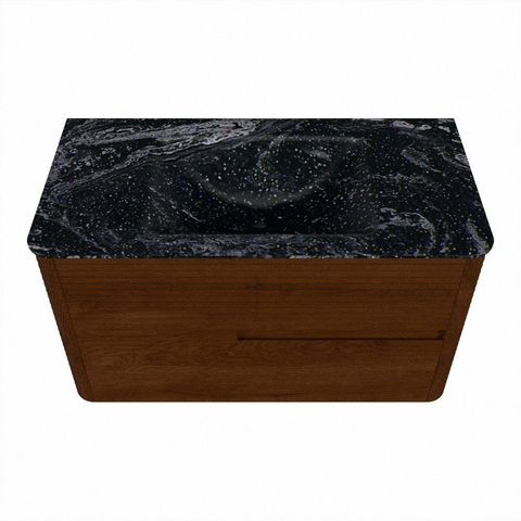 Mondiaz CIRO-DLUX Badkamermeubelset - 90x45x50cm - Solid surface wastafel Lava - 1 wasbak Midden - zonder kraangaten - 2 lades - Ruby SW1531571