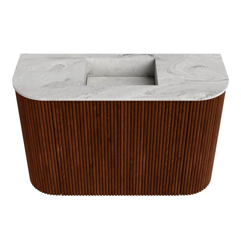 Mondiaz JOYA-DLUX 63.2cm toiletmeubel - ronding links en rechts kleur Ruby - Wastafel FAYE positie Midden Zonder kraangat kleur Glace. SW1423600