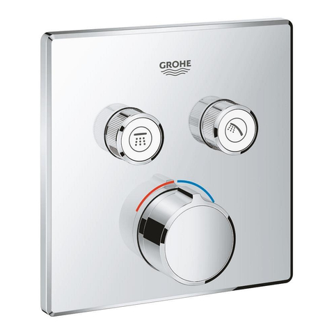 Grohe SmartControl Mitigeur de douche encastré - 3 boutons - carré - chrome SW104937