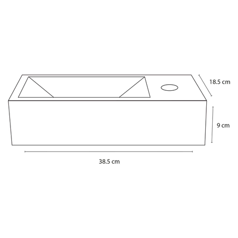 Differnz Ravo Lavabo lave-mains Béton gris clair 38.5 x 18.5 x 9 cm SW705418