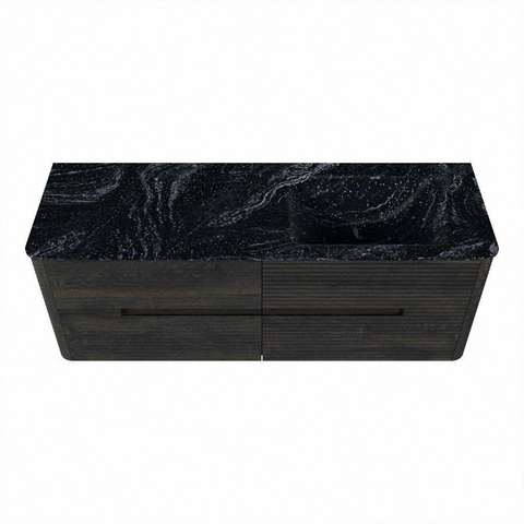Mondiaz CIRO-DLUX Badkamermeubelset - 140x45x50cm - Solid surface wastafel Lava - 1 wasbak Rechts - zonder kraangaten - 4 lades - Shadow SW1532488