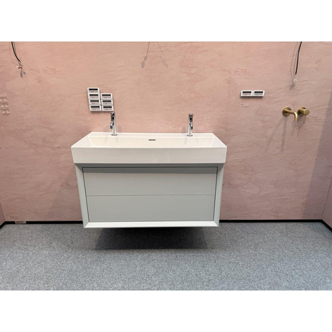 Saniclass Prime Core onderkast incl. wastafel - 100x55x45cm - 2 lades - push to open - MDF - mat greige (grijs) STORE45293