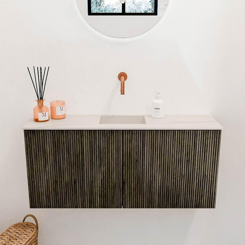 Mondiaz JOYA-DLUX 90cm toiletmeubel - kleur Shadow - Wastafel FAYE positie Midden Zonder kraangat kleur Meli. SW1424896
