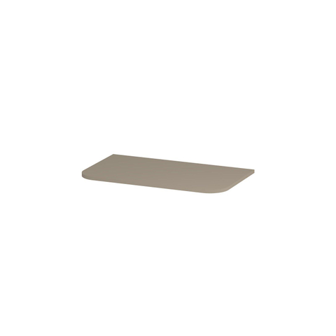 INK Concept R Wastafelblad - 80x45x1.7cm - tbv afgeronde onderkast - MDF lak - Mat creme cotton SW1406244