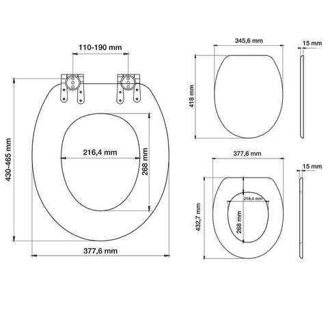 Tiger Toiletbril Douglas Softclose MDF Walnoot 37.6x5.2x44.8cm SW25337