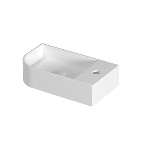 INK Trevi Fontein - 40x22x10cm - 1 kraangat - links afgerond - porselein - mat wit SW1406185