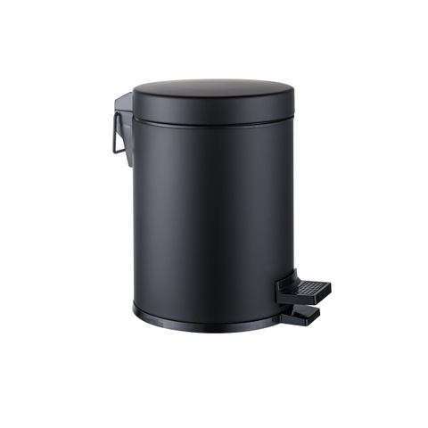 Fortifura Calvi poubelle à pédale - 5 litres - ronde - noir mat SW1111577