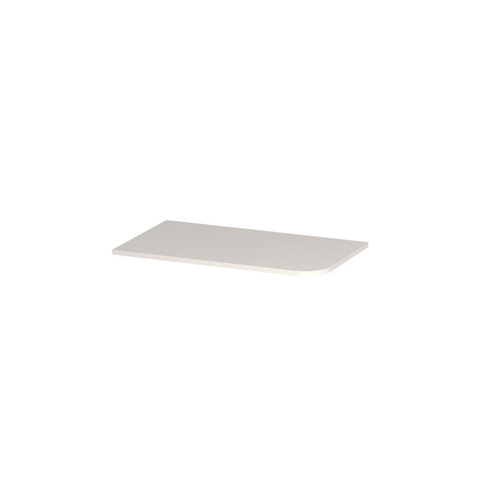 INK Concept R Wastafelblad - 80x45x1.7cm - tbv onderkast afgerond rechts - MDF lak - Mat wit SW1406236
