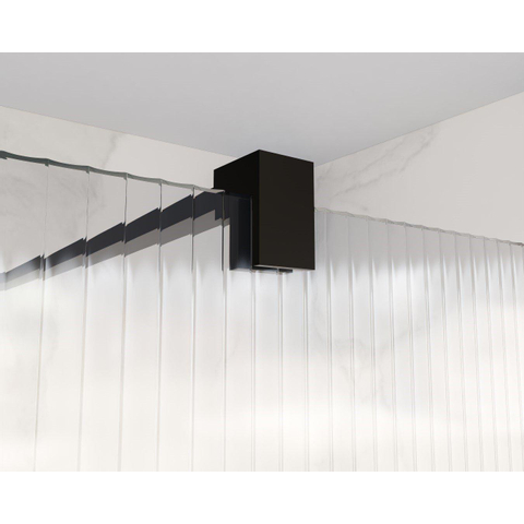 Fortifura Galeria Douche à l'italienne - 30x200cm - verre nervuré - Noir mat SW876959