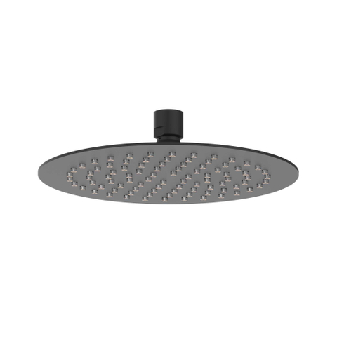 IVY Bond Ensemble de douche de tête - encastré - inverseur d'arrêt 2 voies - bras de plafond 30 cm - douche de tête slim ronde 20 cm - barre de douche avec sortie - flexible de douche 150 cm - douchette à main satin spray - Noir mat PED SW1033143