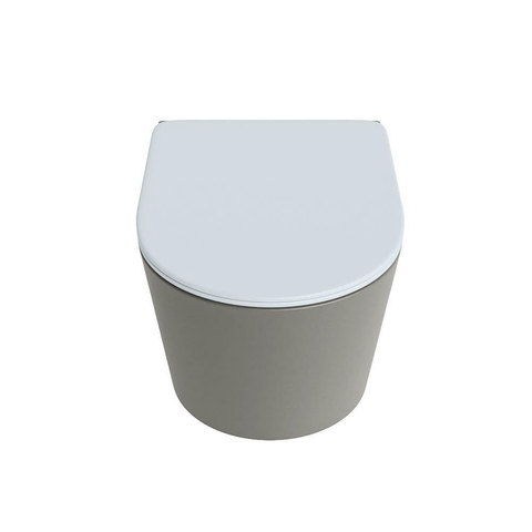Mondiaz LAVIE WC suspendu – sans bride – 36 x 53 cm – avec abattant softclose – Smoke (brun clair), abattant Clay (bleu clair/gris) SW1208594
