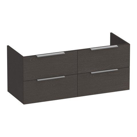 BRAUER Elevate meuble sous-lavabo 120 sans poignées rapportées 4 tiroirs à fermeture amortie et 2 découpes pour siphon - Timber Anthracite SW1200135
