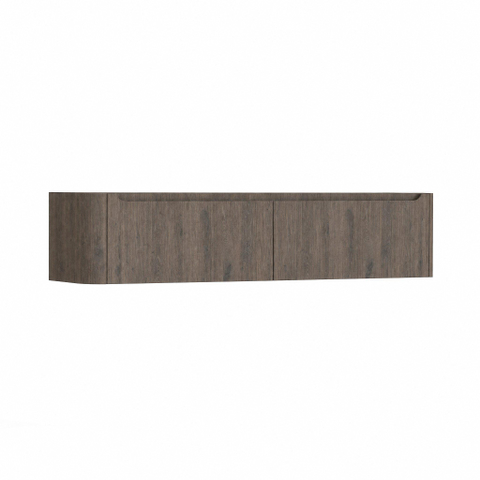 H&R Badmeubelen Juice Meuble sous vasque - 180x45x40cm - angle gauche arrondi - 2 tiroirs - poignée intégrée - chêne Tucson SW1205722