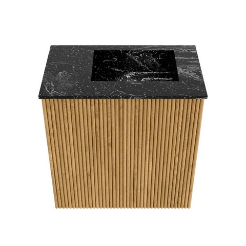 Mondiaz JOYA-DLUX 40cm toiletmeubel - kleur Oak - Wastafel FAYE positie Rechts Zonder kraangat kleur Lava. SW1422044