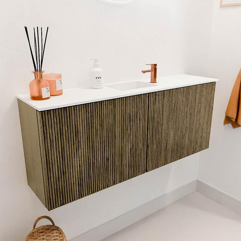 Mondiaz JOYA 100cm toiletmeubel - kleur Dusk - Wastafel FAYE positie Midden 1 kraangat kleur Talc. SW1421591
