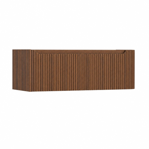 H&R Badmeubelen Juice Wastafelonderkast - 120x45x40cm - rechterhoek afgerond - 3D-front - 1 lade - geïntegreerde greep - dark oak SW1259872