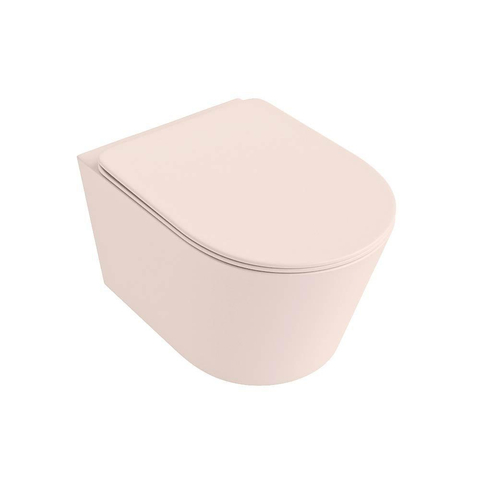 Mondiaz LAVIE WC suspendu – sans bride – 36 x 53 cm – avec abattant softclose – Rosee (rose) SW1189079
