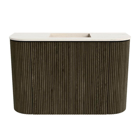 Mondiaz JOYA-DLUX Meuble de toilette 63,2cm - arrondi gauche et droite couleur Shadow - Vasque FAYE position Milieu Sans trou de robinet couleur Meli SW1424925