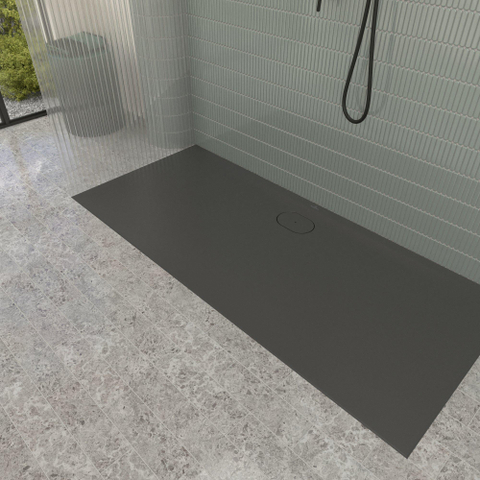 Villeroy & Boch Ecora douchebak - 180x80x3.5cm - afvoer lange zijde - anthracite (antraciet) SW1558915
