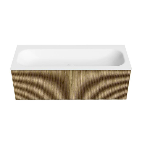 Mondiaz KURVE Ensemble de meuble de salle de bains - 120x46x40cm - 1 tiroir - lavabo solid surface - centre - 2 trous de robinet - Dusk SW1414811