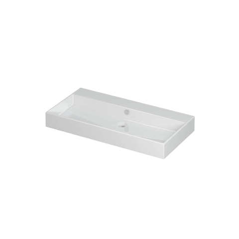 Ink Unlimited lavabo - 90x45x11cm - vasque centrée - sans trou de robinet - blanc brillant SB0202041