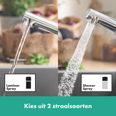 Hansgrohe Zesis m33 1 greeps keukenkraan - 150 uittrekbare. vuistdouche - 2jet - sbox lite - chroom SW971426