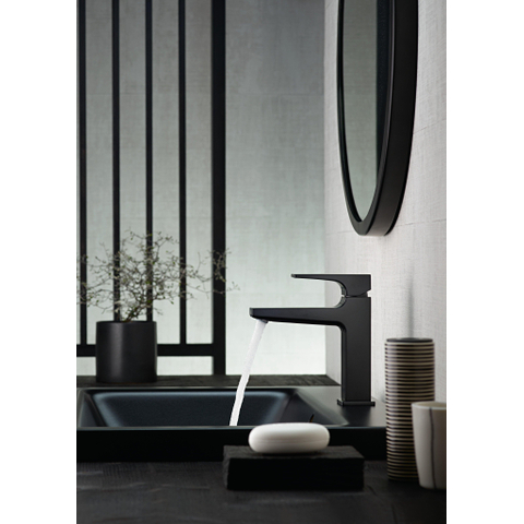 Hansgrohe Metropol 110 Mitigeur lavabo - 18.4cm de haut - vidage push open - déport 13.5cm - noir mat SW297295