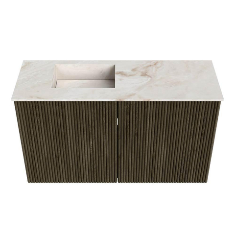 Mondiaz JOYA-DLUX 70cm meuble de salle de bains - couleur Shadow - Vasque FAYE position Gauche 1 trou de robinet couleur Frappe. SW1422679