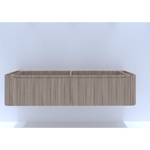 H&R badmeubelen Juice Meuble sous vasque - 180x45x40cm - coins arrondis - façade 3D - 2 tiroirs - poignée intégrée - chêne rockford SW867714