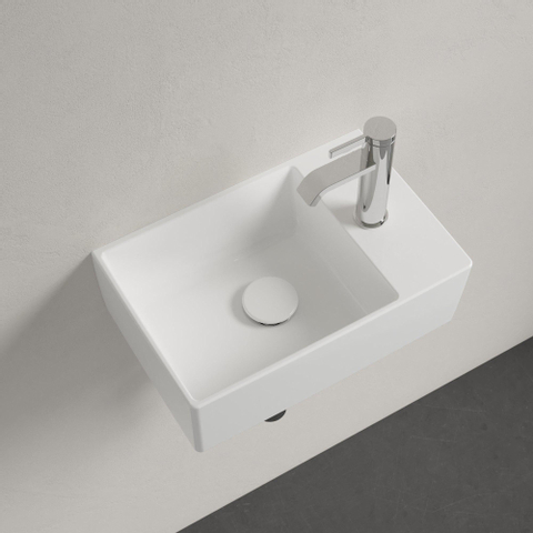 Villeroy & Boch memento 2.0 fontein onderzijde - geslepen - 40x26cm - zonder overloop - 1 kraangat - White Alpine (glans wit) SW358477